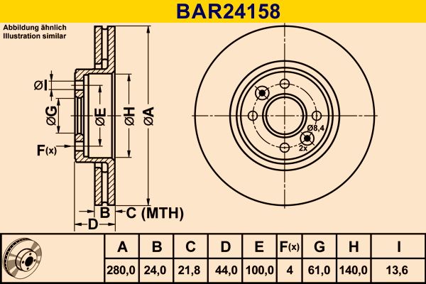 BARUM Brake Disc BAR24158