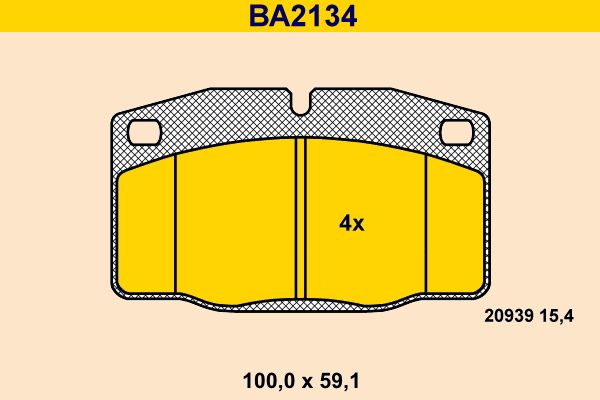 BARUM Brake Pad Set, disc brake BA2134