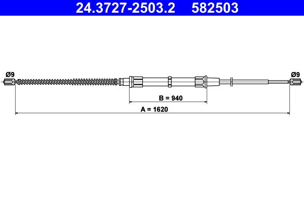 ATE Cable Pull, parking brake 24.3727-2503.2
