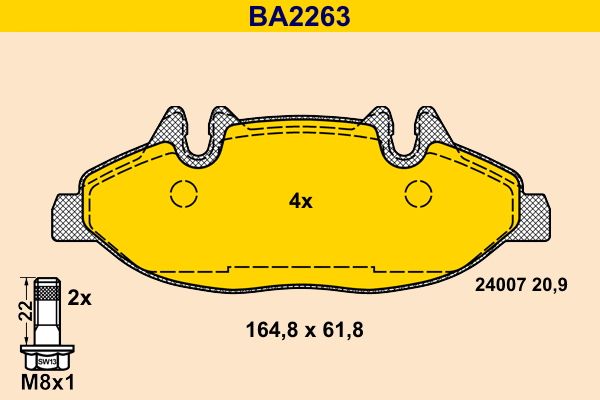 BARUM Brake Pad Set, disc brake BA2263