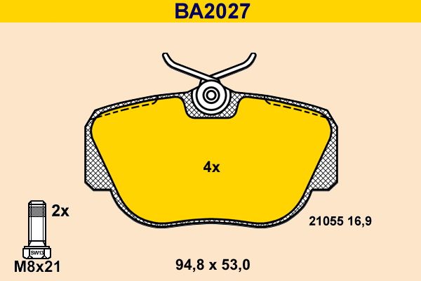 BARUM Brake Pad Set, disc brake BA2027