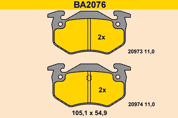 BARUM Brake Pad Set, disc brake BA2076