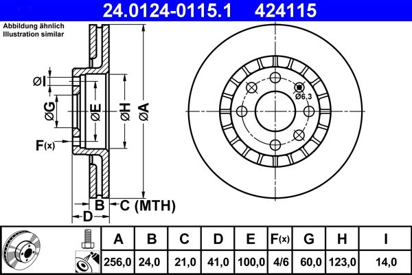 ATE Brake Disc 24.0124-0115.1