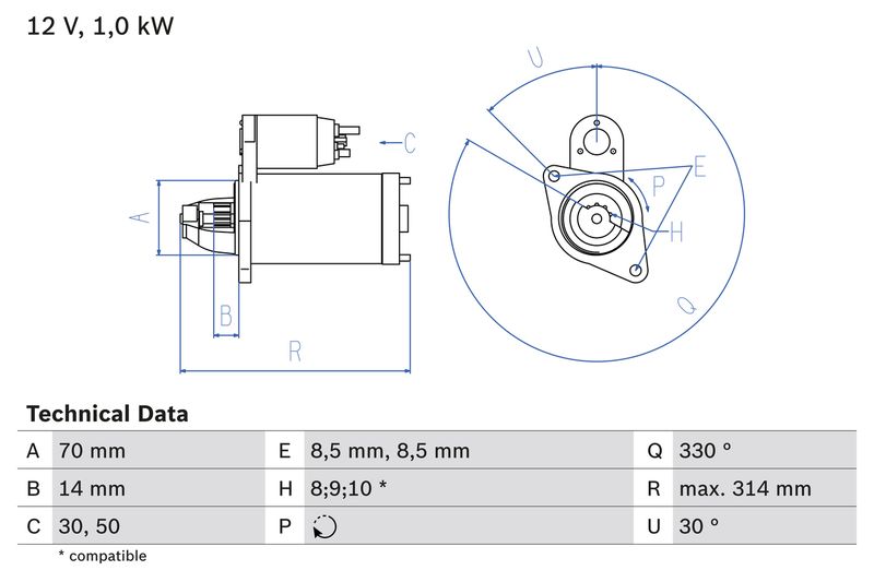 BOSCH Starter 0 986 018 570