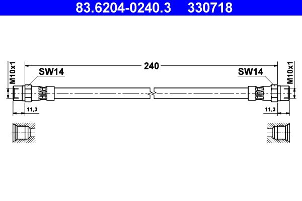ATE Brake Hose 83.6204-0240.3