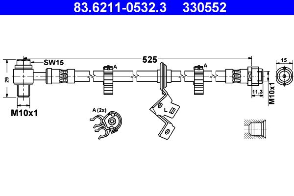 ATE Brake Hose 83.6211-0532.3