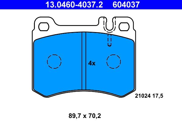 ATE Brake Pad Set, disc brake 13.0460-4037.2