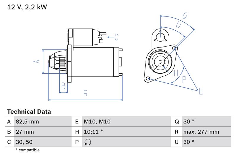BOSCH Starter 0 986 014 660