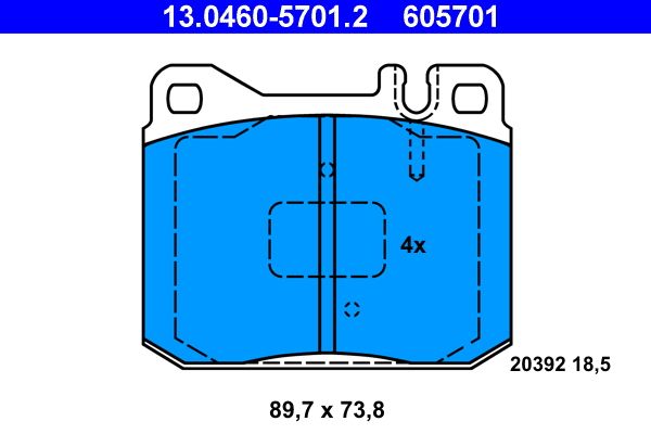ATE Brake Pad Set, disc brake 13.0460-5701.2