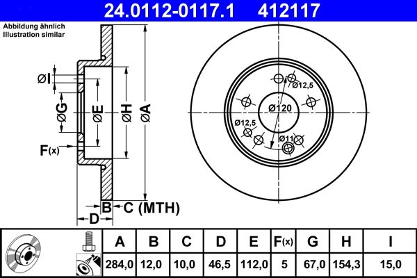 ATE Brake Disc 24.0112-0117.1