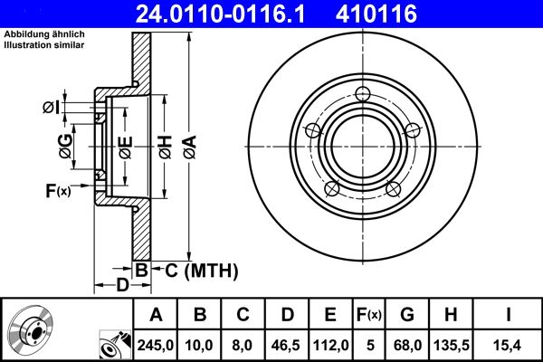 ATE Brake Disc 24.0110-0116.1
