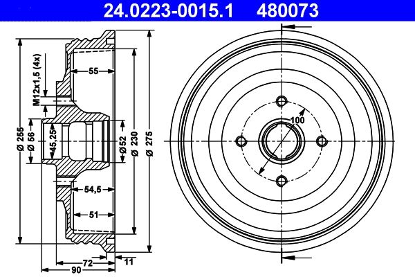 ATE Brake Drum 24.0223-0015.1