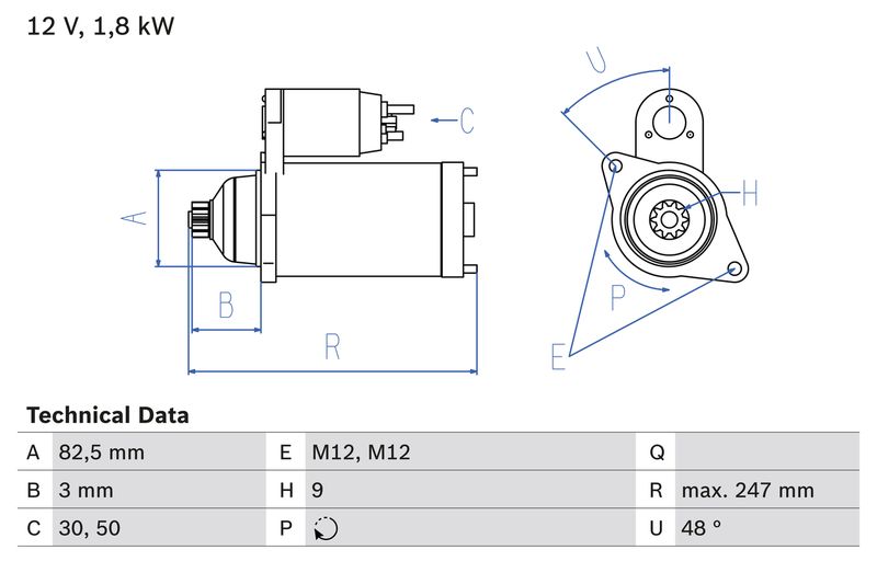 BOSCH Starter 0 986 020 370