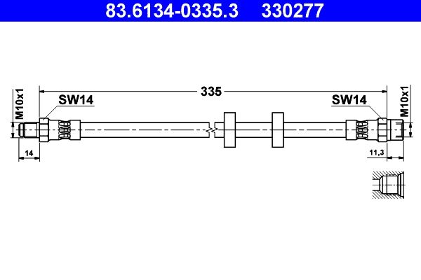 ATE Brake Hose 83.6134-0335.3