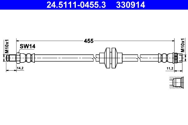 ATE Brake Hose 24.5111-0455.3