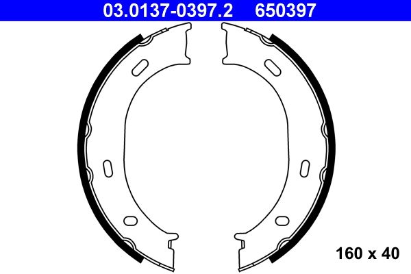 ATE Brake Shoe Set, parking brake 03.0137-0397.2