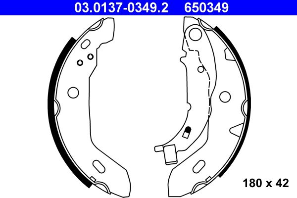 ATE Brake Shoe Set 03.0137-0349.2