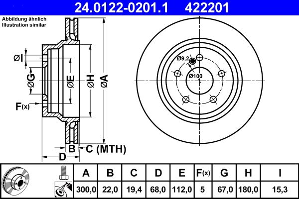 ATE Brake Disc 24.0122-0201.1
