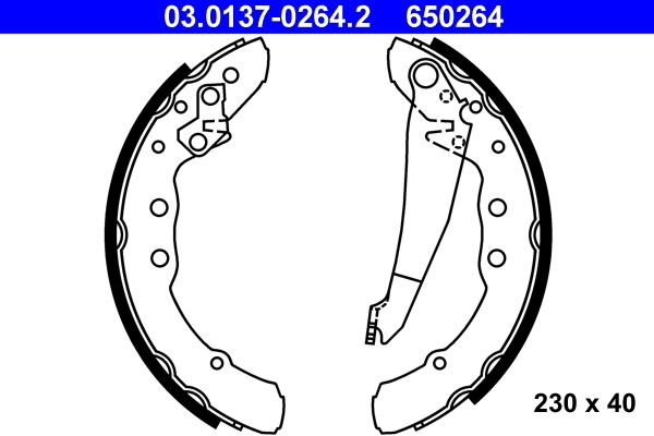 ATE Brake Shoe Set 03.0137-0264.2