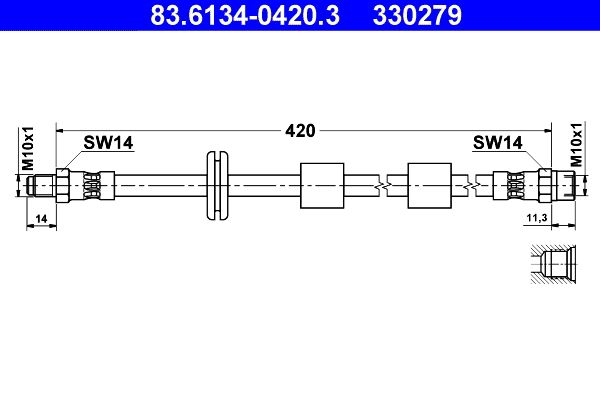 ATE Brake Hose 83.6134-0420.3