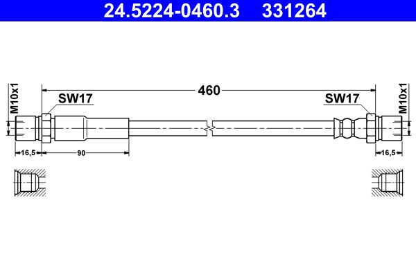 ATE Brake Hose 24.5224-0460.3