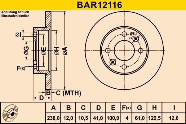 BARUM Brake Disc BAR12116