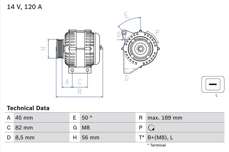 BOSCH Alternator 0 986 041 730