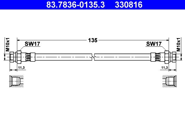 ATE Brake Hose 83.7836-0135.3