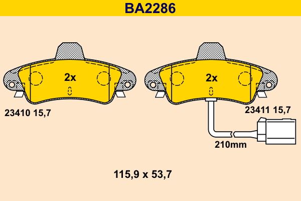 BARUM Brake Pad Set, disc brake BA2286