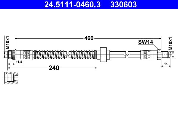 ATE Brake Hose 24.5111-0460.3