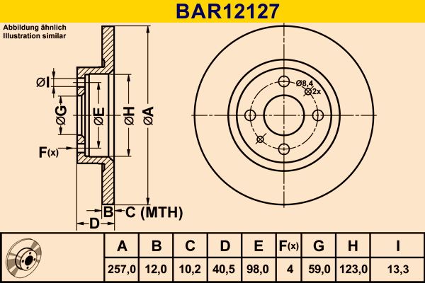 BARUM Brake Disc BAR12127