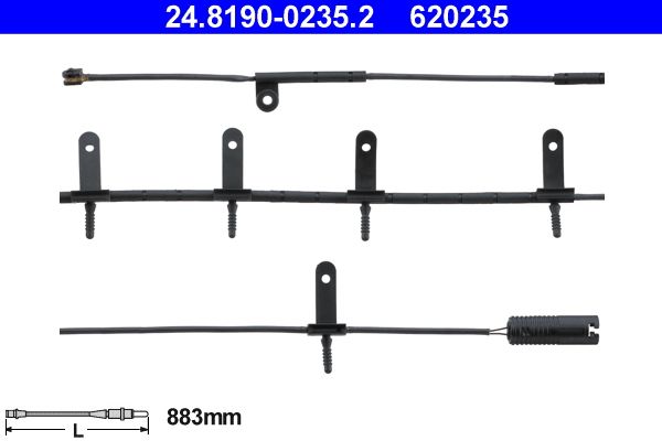 ATE Warning Contact, brake pad wear 24.8190-0235.2