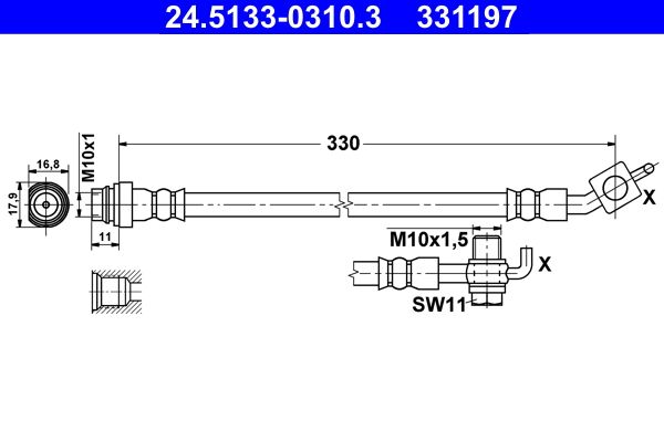 ATE Brake Hose 24.5133-0310.3