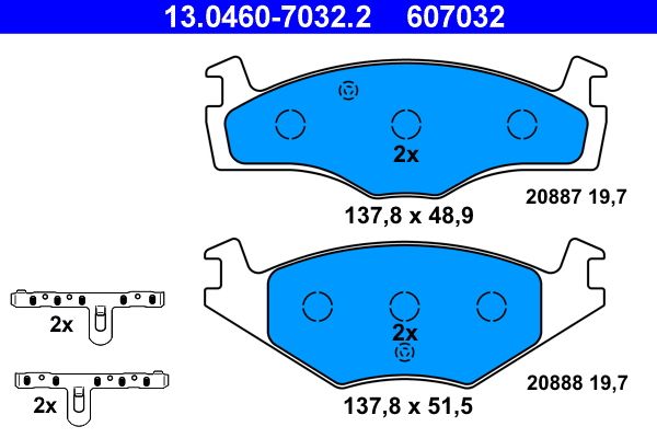 ATE Brake Pad Set, disc brake 13.0460-7032.2