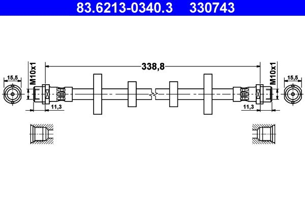 ATE Brake Hose 83.6213-0340.3