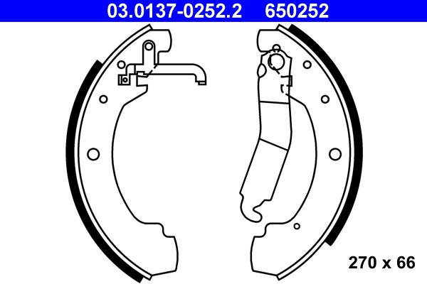 ATE Brake Shoe Set 03.0137-0252.2