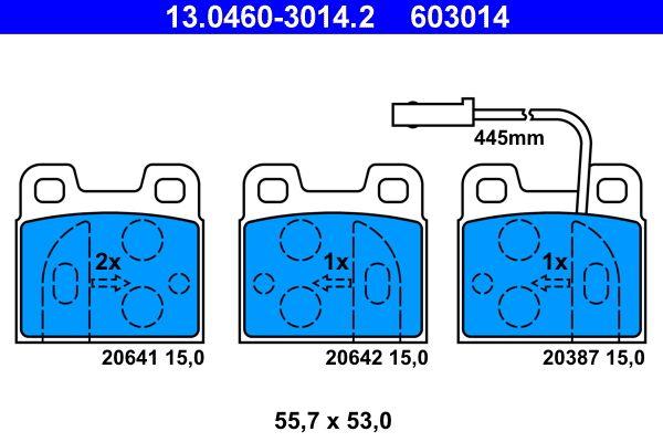 ATE Brake Pad Set, disc brake 13.0460-3014.2
