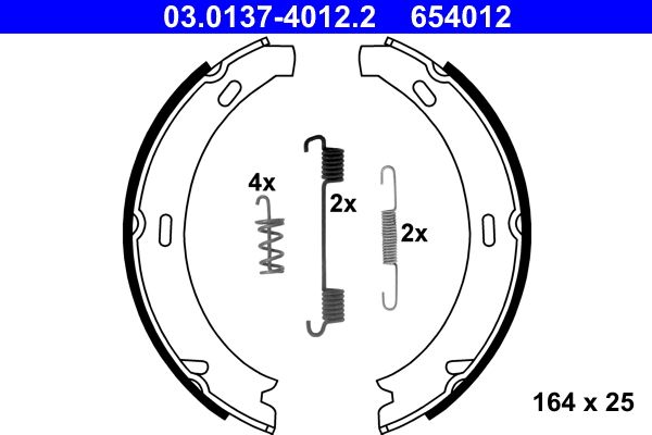 ATE Brake Shoe Set, parking brake 03.0137-4012.2