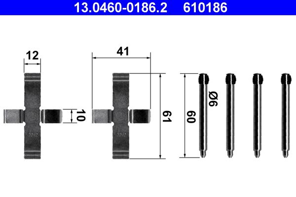 ATE Accessory Kit, disc brake pad 13.0460-0186.2