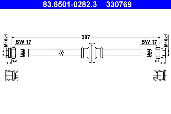 ATE Brake Hose 83.6501-0282.3