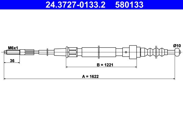 ATE Cable Pull, parking brake 24.3727-0133.2