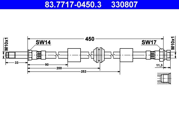 ATE Brake Hose 83.7717-0450.3