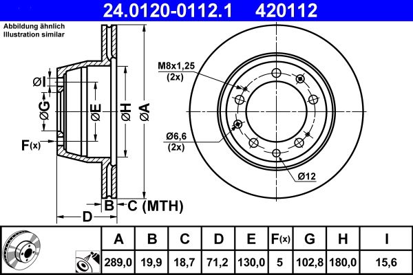 ATE Brake Disc 24.0120-0112.1
