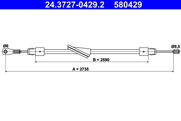 ATE Cable Pull, parking brake 24.3727-0429.2