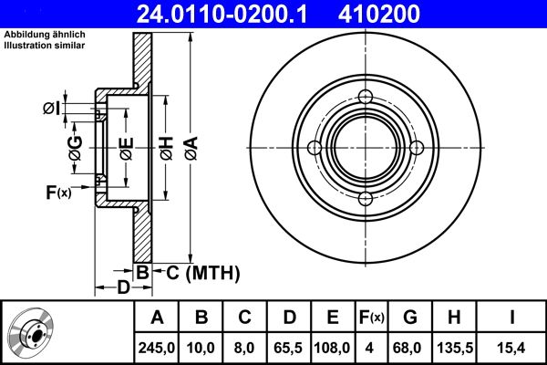 ATE Brake Disc 24.0110-0200.1