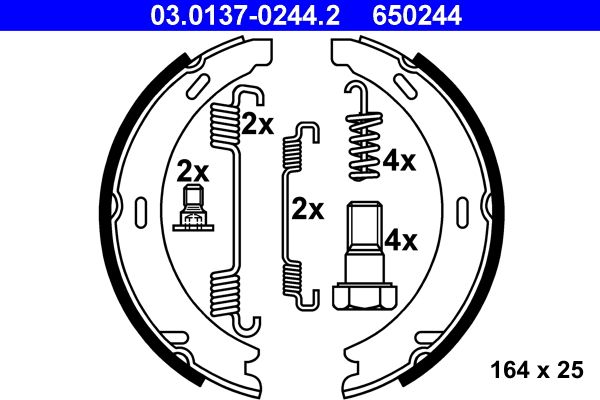 ATE Brake Shoe Set, parking brake 03.0137-0244.2