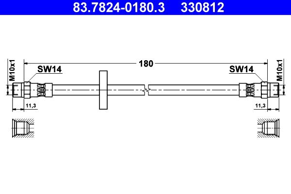 ATE Brake Hose 83.7824-0180.3