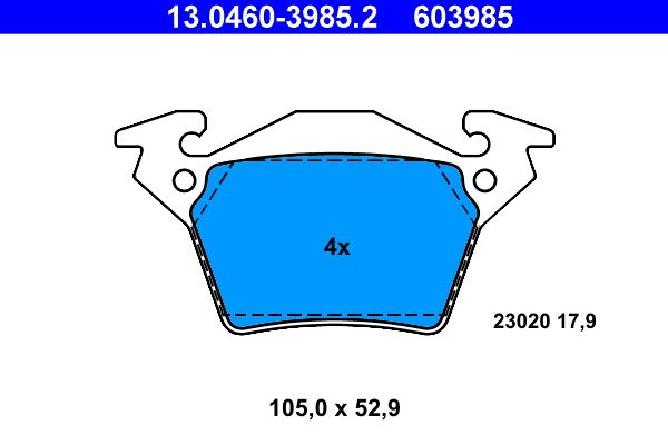 ATE Brake Pad Set, disc brake 13.0460-3985.2