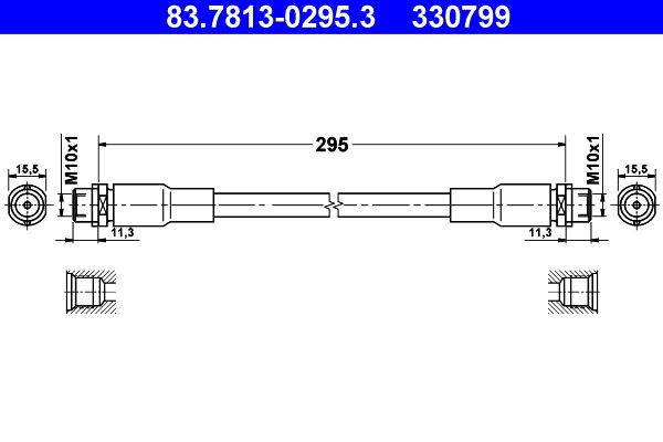 ATE Brake Hose 83.7813-0295.3