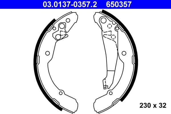 ATE Brake Shoe Set 03.0137-0357.2